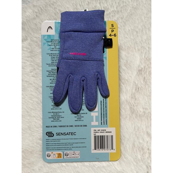 HEAD Girls touchscreen Gloves with silicone palms Purple sz SM 4-6 - Picture 2 of 2